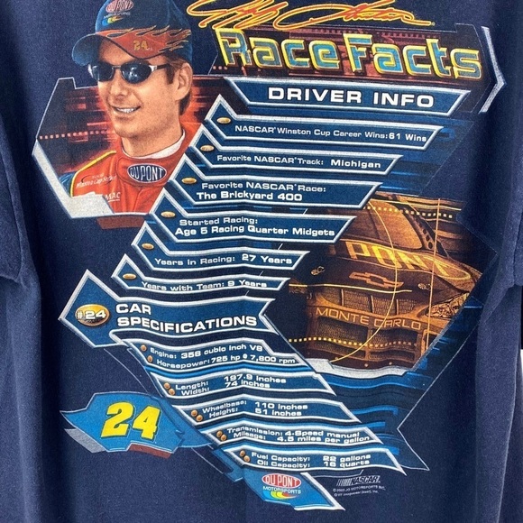 NASCAR Jeff Gordon Chase T Shirt 2003 Double Sided Graphics Blue Size L Vintage - Picture 5 of 7